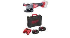 Milwaukee M18 CAG 125X-502C Meuleuse D'angle à Batterie 18V Li-Ion Set (2x Batterie 5.0Ah) Dans Coffret - 4933448190