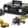 DeWalt DCG405P2 - Set Meuleuse D'angle Li-Ion 18V (2x Batterie 5.0Ah) Dans TSTAK - 125mm - Moteur Brushless - DCG405P2-QW