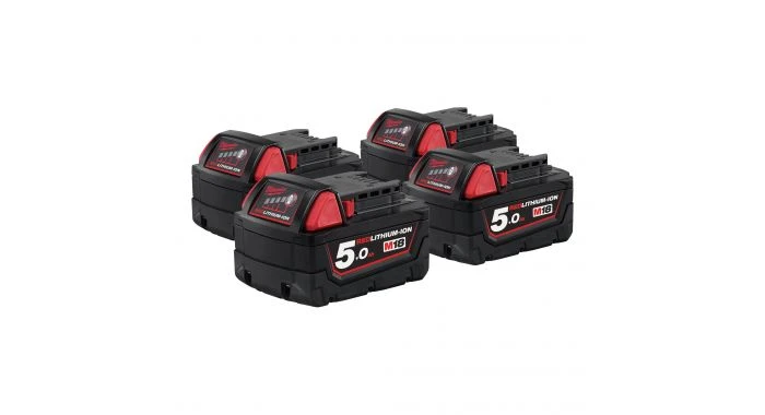 Milwaukee M18 B5 Batterie Li-Ion - 5Ah (4 Pièces) 3 Milwaukee M18 B5 Batterie Li-Ion - 5Ah (4 Pièces)