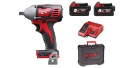 Milwaukee M18 BIW12-502C - Set Clé à Choc Li-Ion 18V (2x Batterie 5.0Ah) Dans Mallette - 240Nm - 1/2"