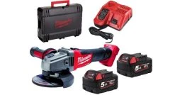Milwaukee M18 CAG125X-502X - Set Meuleuse D'angle Li-Ion 18V (2x Batterie 5.0Ah) Dans Coffret HD BOX - 125mm - Moteur Brushless - Interrupteur à Glissière - 4933448866