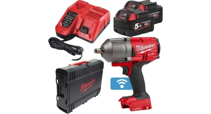 Milwaukee M18 ONEFHIWF12-502X ONE-KEY - Clé à Choc Li-Ion 18V (2x Batterie 5.0Ah) Dans HD Box - 1898Nm - Moteur Brushless - 4933459727 3 Milwaukee M18 ONEFHIWF12-502X ONE-KEY - Clé à Choc Li-Ion 18V (2x Batterie 5.0Ah) Dans HD Box - 1898Nm - Moteur Brushless - 4933459727
