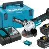 Makita DGA518RTJU Meuleuse D'angle Sans-fil - 18V Li-ion - AWS - 2 Batteries 5,0 Ah - Mbox - 125 Mm - Brushless